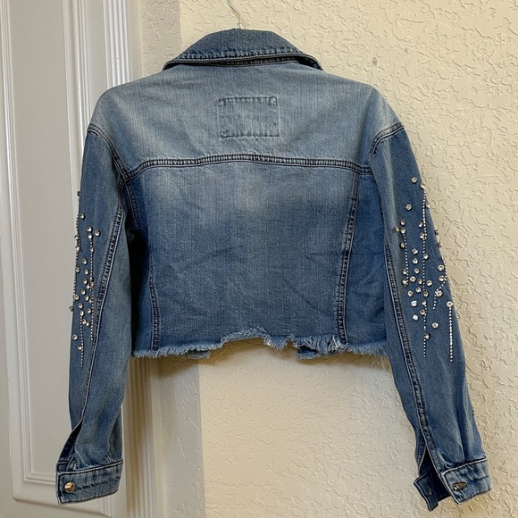 Studio F Crystals Embellished Denim Jacket - Picture 5 of 6